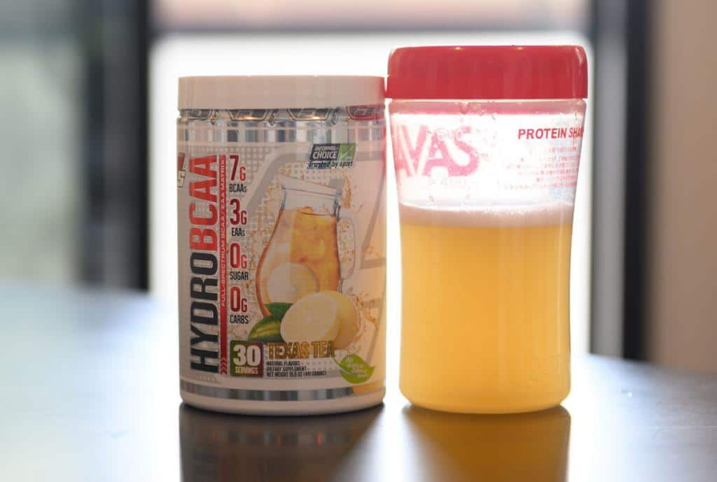 プロサップスのハイドロBCAA テキサスティー味の色とパッケージ